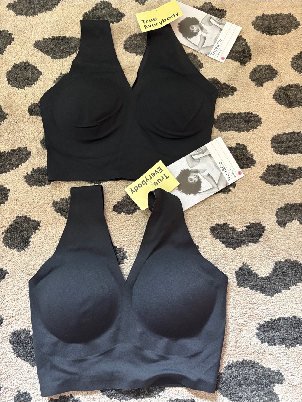 True & Co. Black Seamless Wireless Padded Bralettes (Pair)